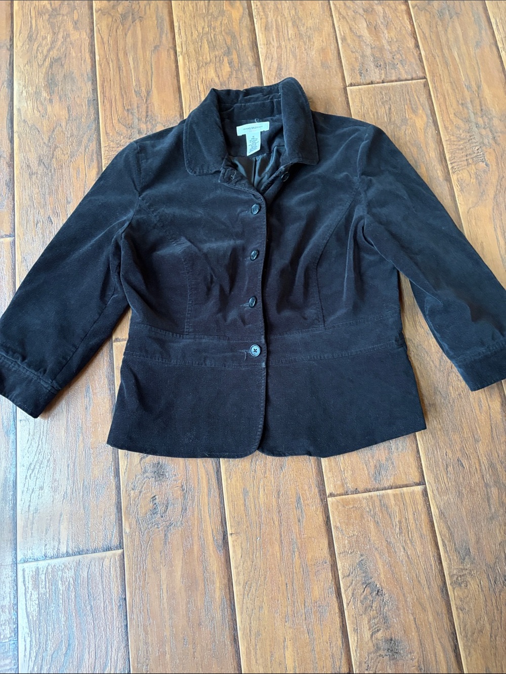 Isaac Mizrahi Black Tailored Button-Front Jacket - Size Medium